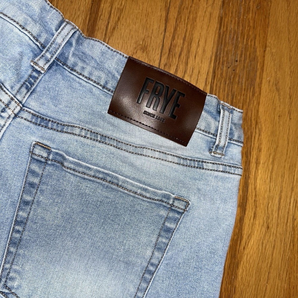 Frye Denim‎ Cut Off Shorts 6/28 Blue Light Wash Stretch High Rise Casual Summer - Picture 4 of 11